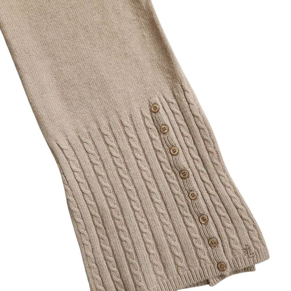 Lauren Ralph Lauren Scarf Wool Rabbit Hair Blend Tan Buttons Outerwear